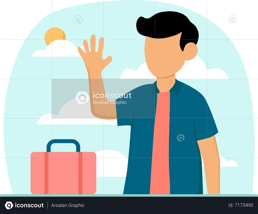 Homme avec bagages de voyage  Illustration