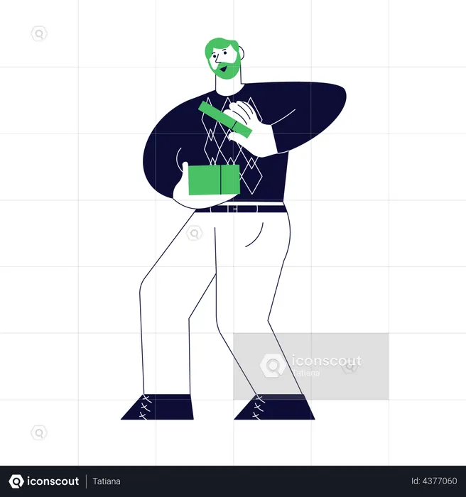 Homme avec cadeau  Illustration