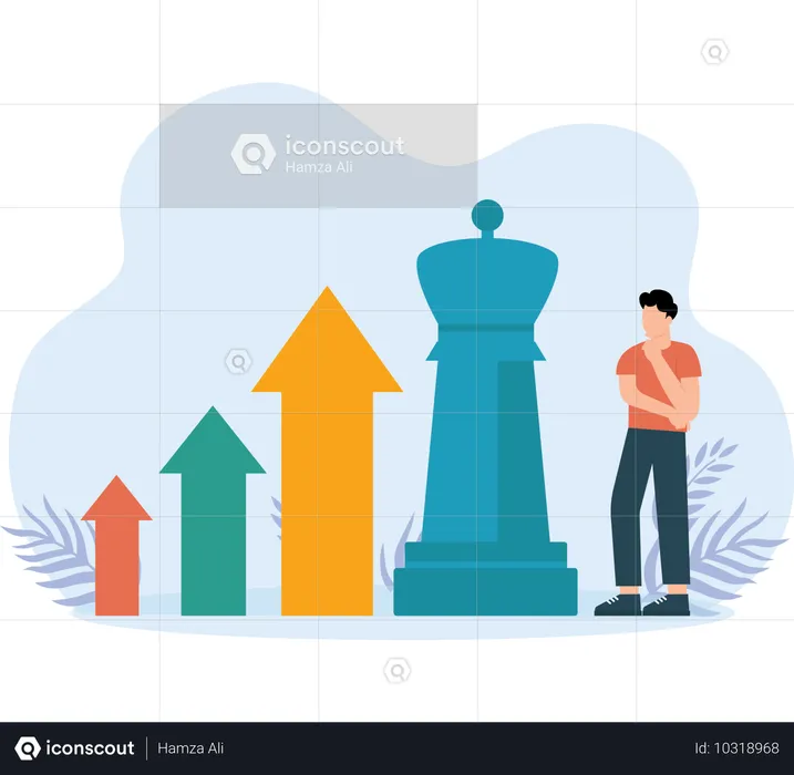 L'homme avec la stratégie de croissance  Illustration