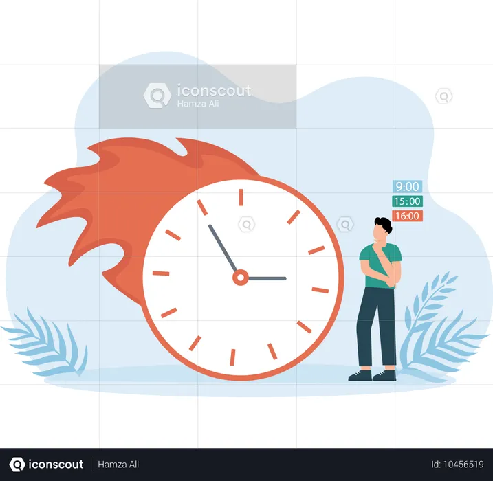 Homme avec un temps de réponse rapide  Illustration