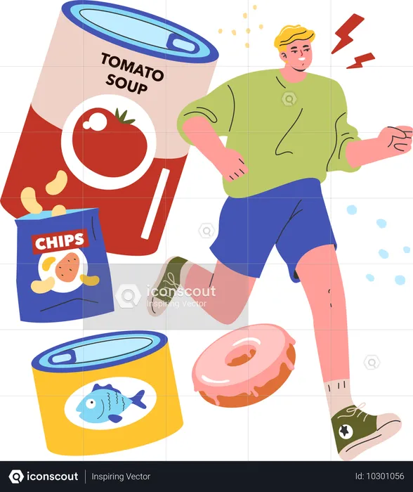 Homme avec une alimentation saine  Illustration