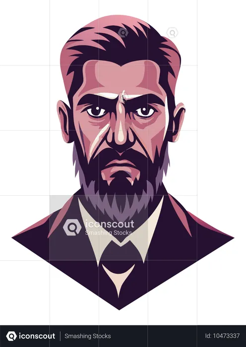 Homme barbu  Illustration