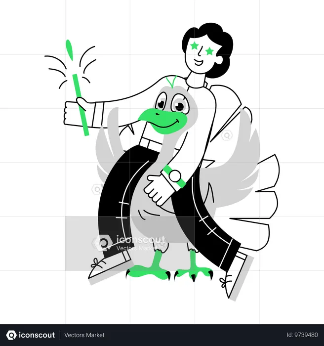 Homme célébrant Thanksgiving Turquie  Illustration