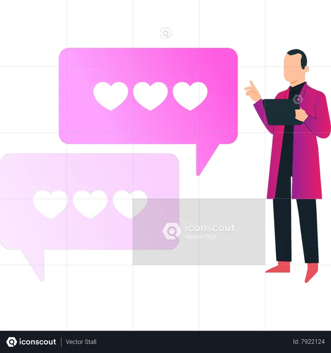 Homme discutant sur mobile  Illustration