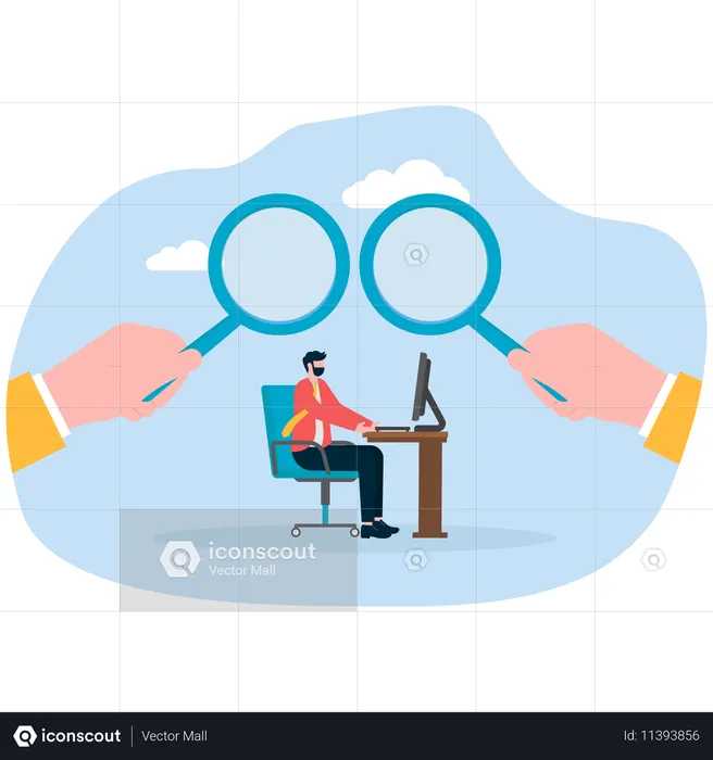 Homme d'affaires à la recherche d'un emploi  Illustration