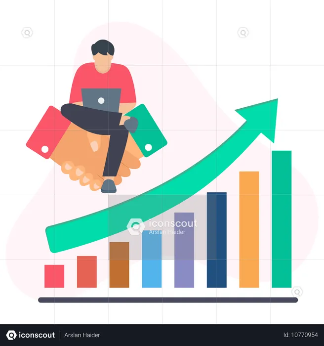 Homme d'affaires concluant un accord commercial  Illustration