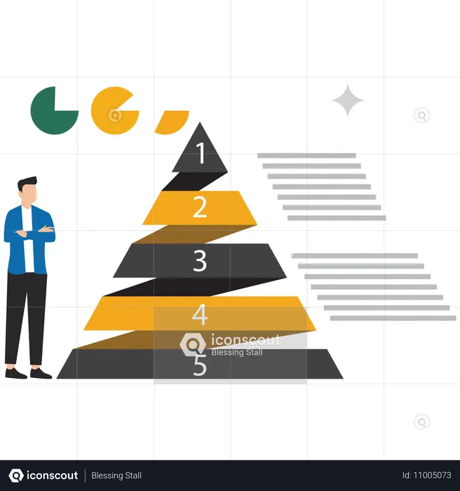 Les hommes d'affaires analysent le graphique du marché  Illustration