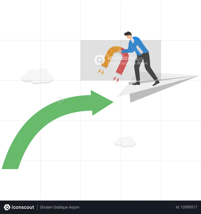 Homme d'affaires attirant la croissance  Illustration