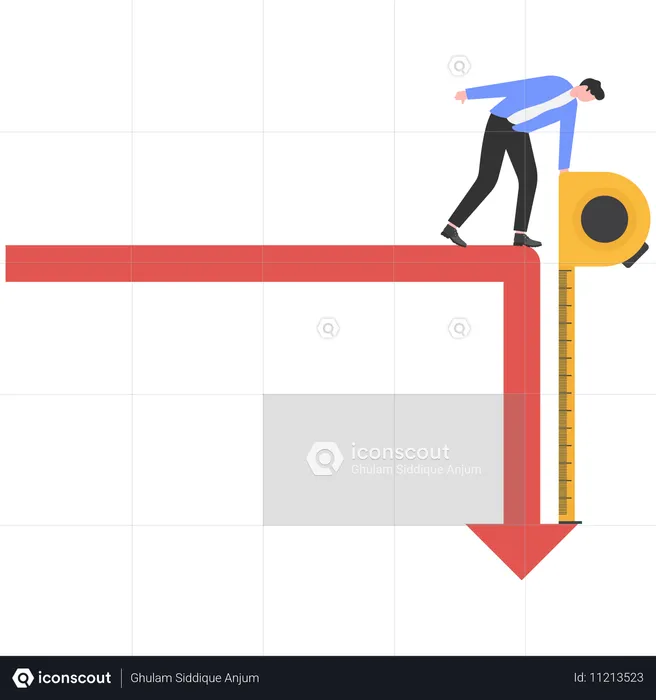 Homme d'affaires effectuant une évaluation des risques  Illustration