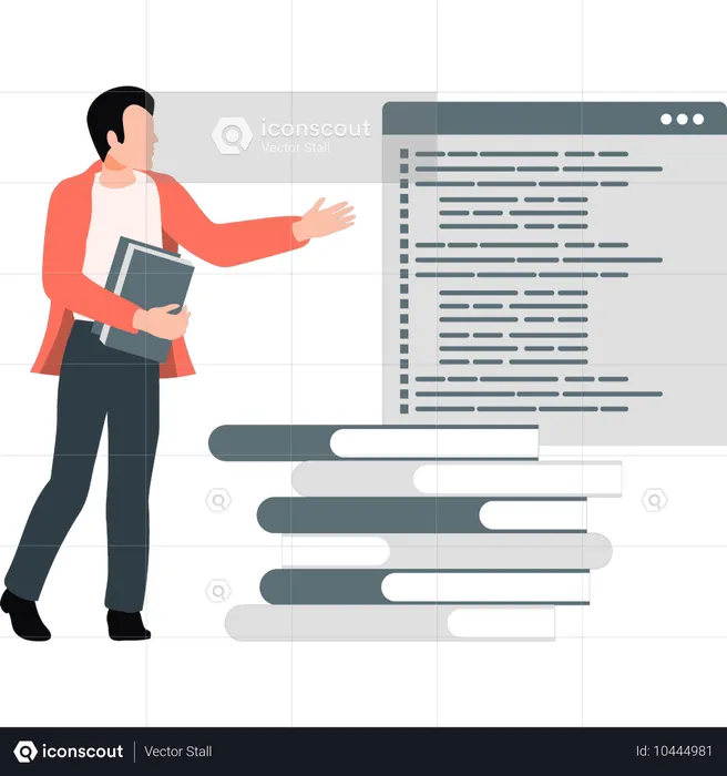 Homme d'affaires expliquant le document éducatif  Illustration