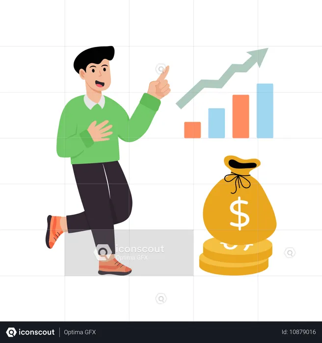 Homme d'affaires faisant une analyse commerciale  Illustration