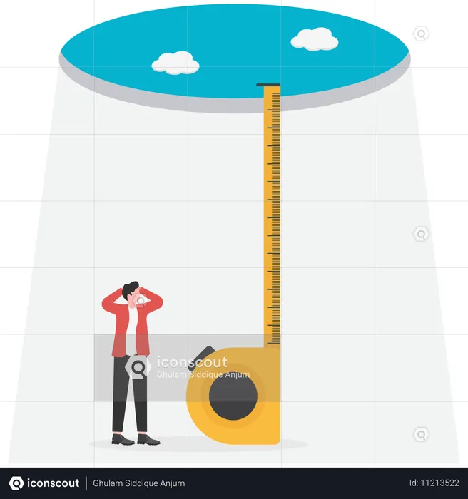 Homme d'affaires effectuant une estimation des risques  Illustration