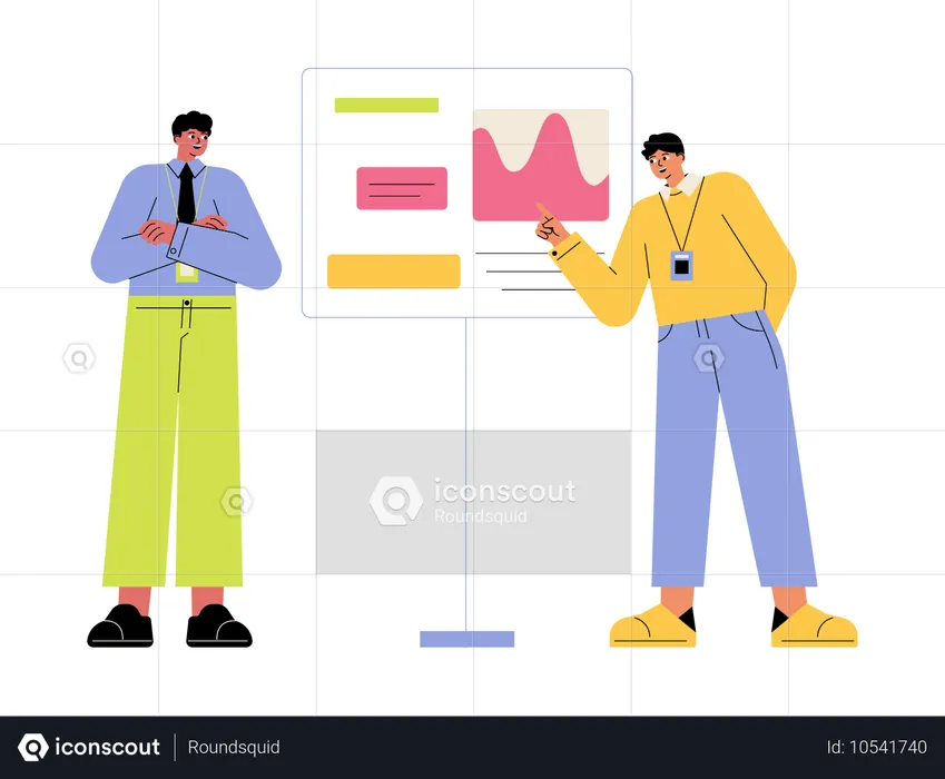 Homme d'affaires faisant une présentation  Illustration