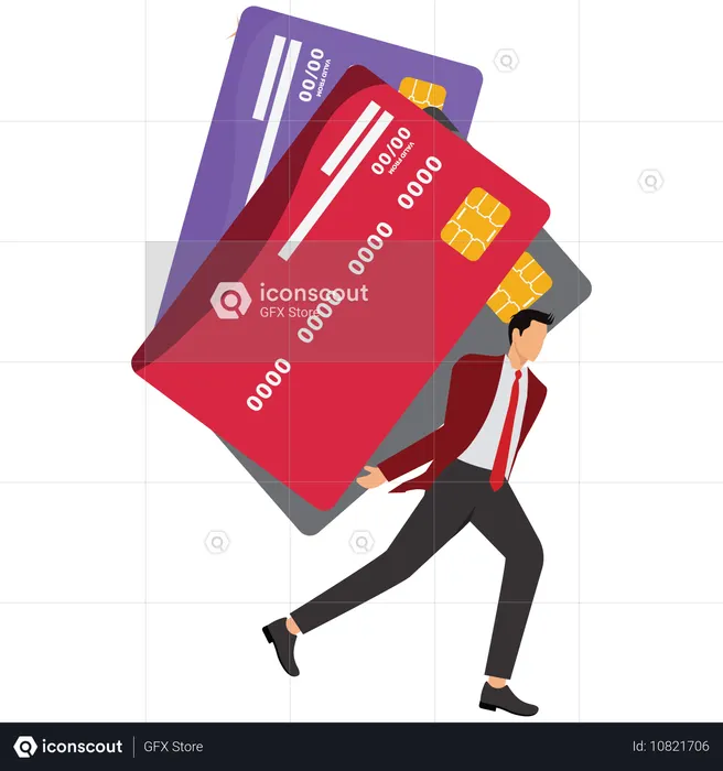 Homme affaires, tenue, carte crédit  Illustration