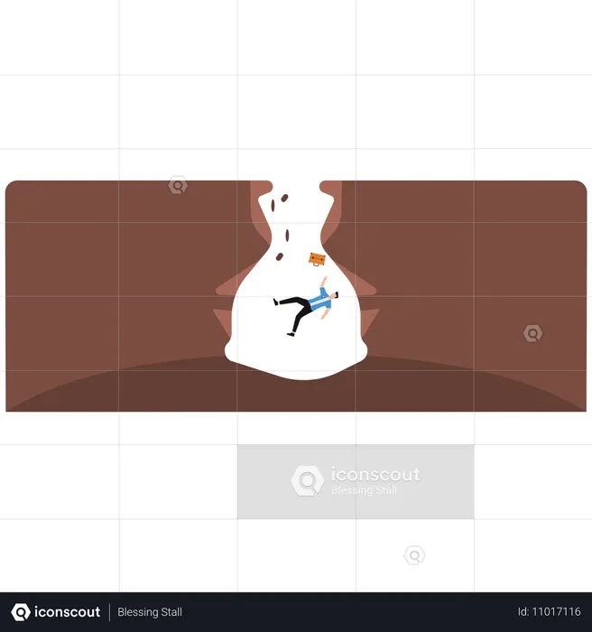 Un homme d'affaires tombe dans un piège  Illustration