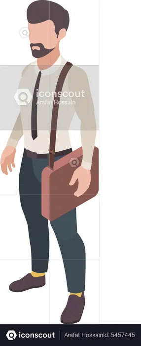 Homme d'affaires avec sac  Illustration