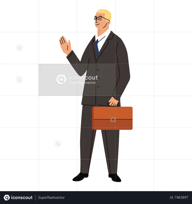 Homme d'affaires avec valise  Illustration