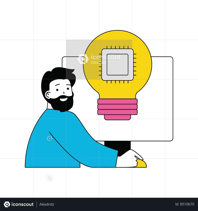 L'homme d'affaires a des idées créatives  Illustration