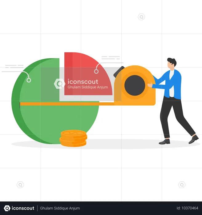 Homme d'affaires effectuant une planification analytique et commerciale  Illustration