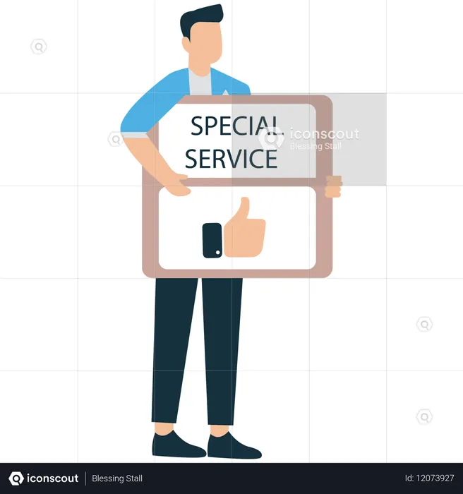 Homme d'affaires fournissant un service commercial haut de gamme  Illustration