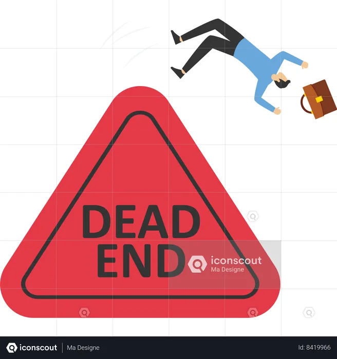 Slip d'homme d'affaires tombant sur le symbole d'exclamation, méfiez-vous  Illustration