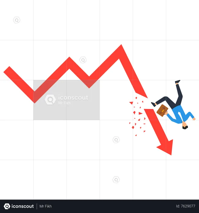 Investisseur homme d'affaires confronté à une perte  Illustration