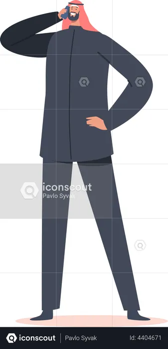 Homme d'affaires parlant au téléphone  Illustration