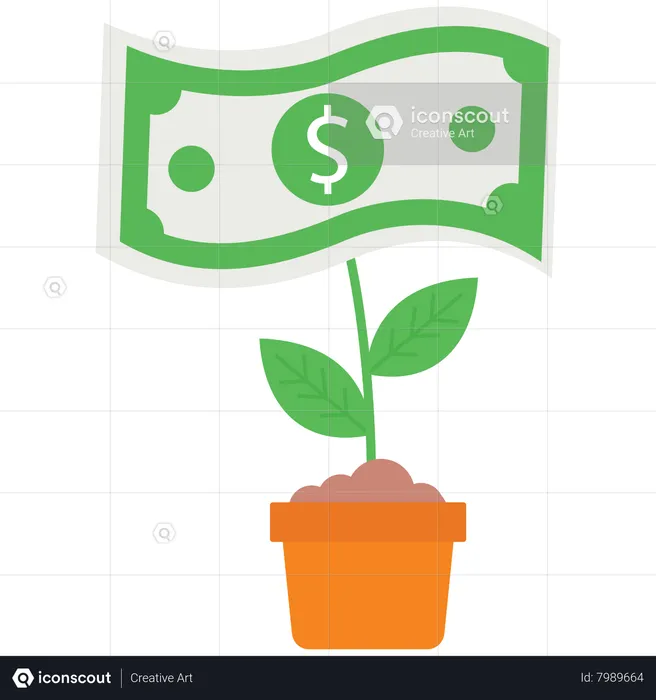 Homme d'affaires plante des billets en dollars américains  Illustration