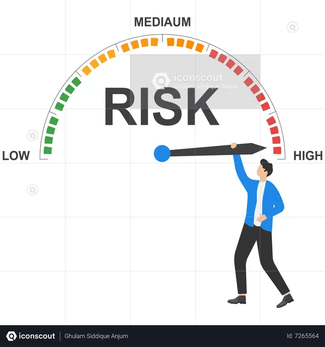 Homme d'affaires prenant des risques élevés  Illustration