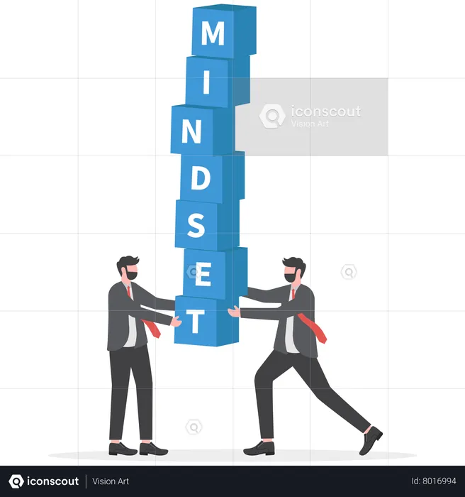 Homme d'affaires détenant le mot MINDSET  Illustration