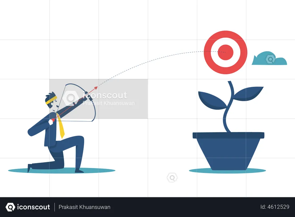 Flèche cible de tir d'homme d'affaires  Illustration