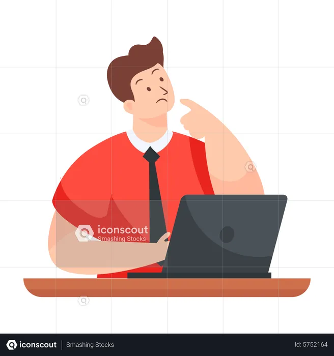 Homme d'affaires travaillant sur ordinateur  Illustration