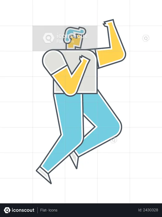 Homme debout dans une pose de boxe  Illustration