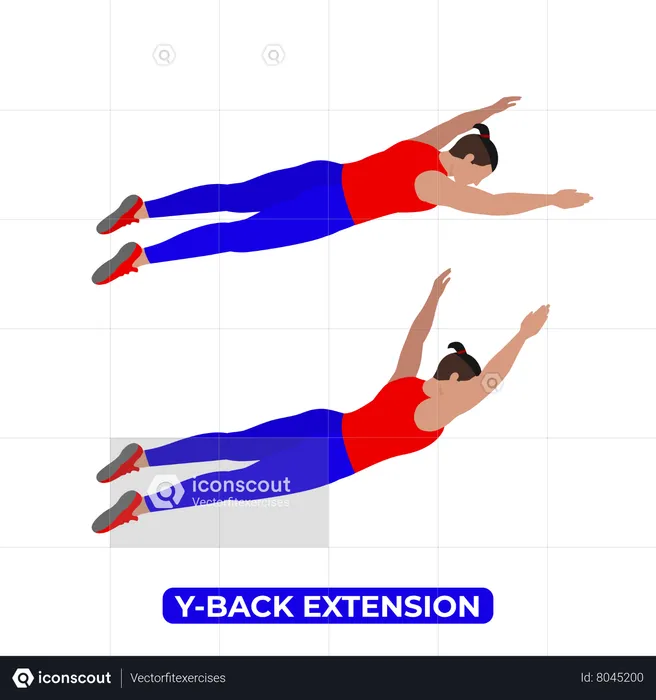 Homme faisant un exercice d'extension du dos Y  Illustration