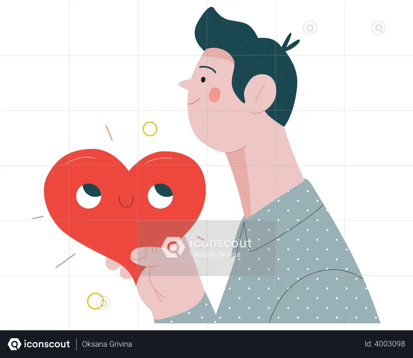 Homme donnant un coeur  Illustration