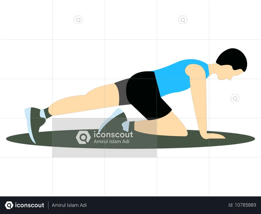 Homme en forme faisant des exercices d'alpinisme  Illustration