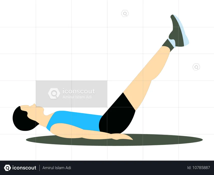 Homme en forme faisant un exercice d'élévation des jambes  Illustration