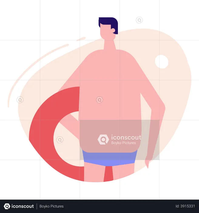 Homme en maillot de bain  Illustration