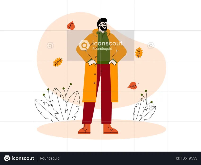 Homme en vêtements d'automne  Illustration