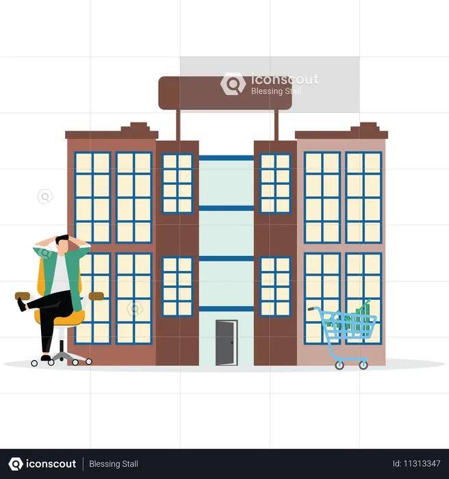 Entrepreneur promoteur immobilier masculin  Illustration