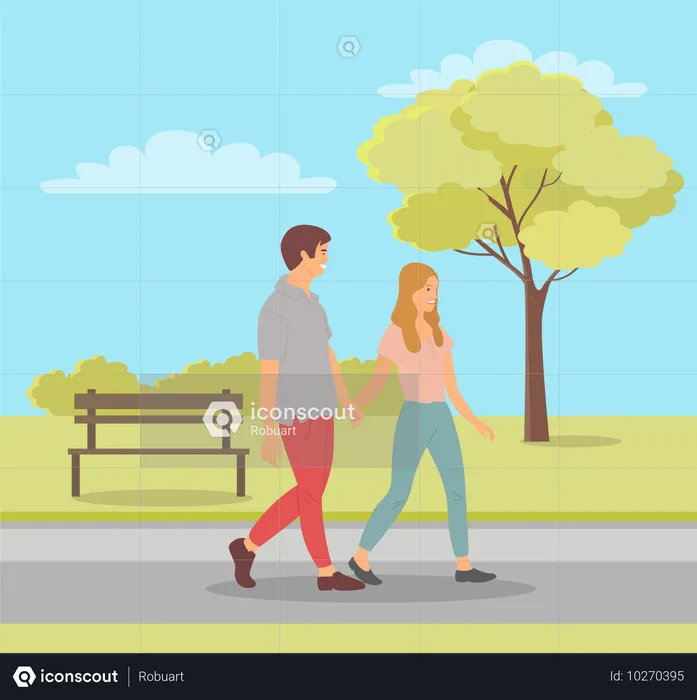 Homme et femme amoureux  Illustration