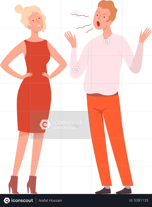 Homme et femme se disputant  Illustration