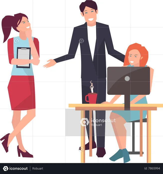 Homme et femme faisant une planification d'entreprise  Illustration