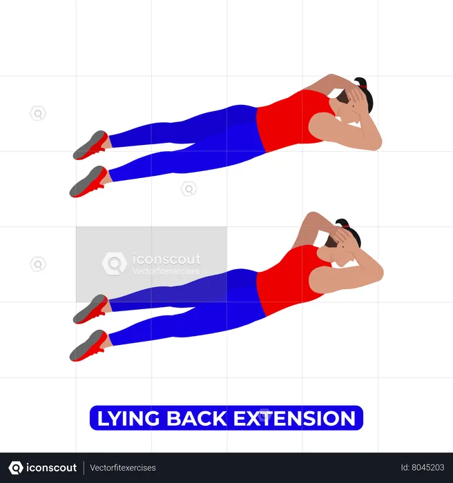 Homme faisant un exercice d'extension allongé sur le dos  Illustration