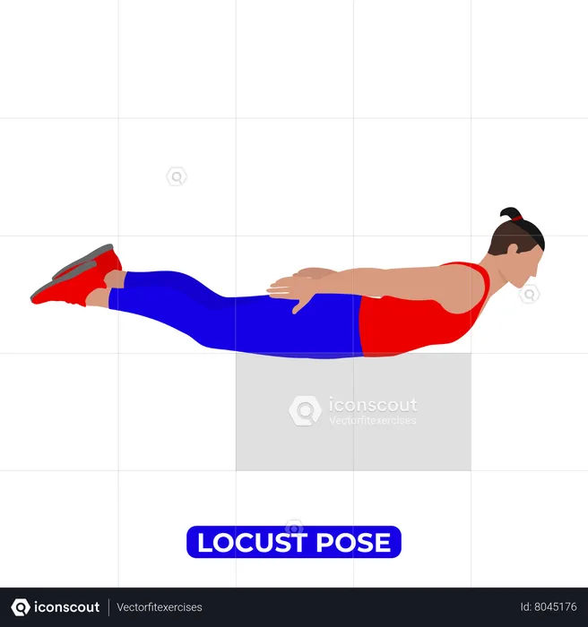 Homme faisant une pose de criquet.  Illustration