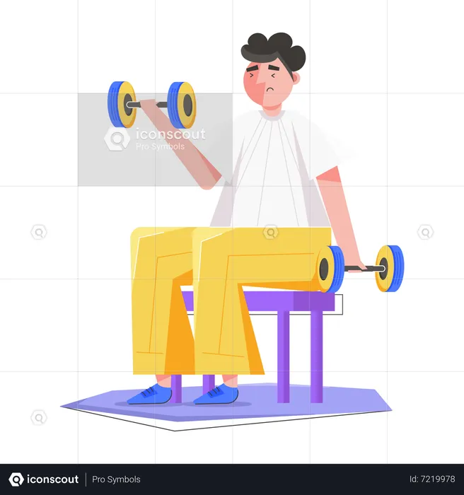 Homme faisant un entraînement de biceps  Illustration