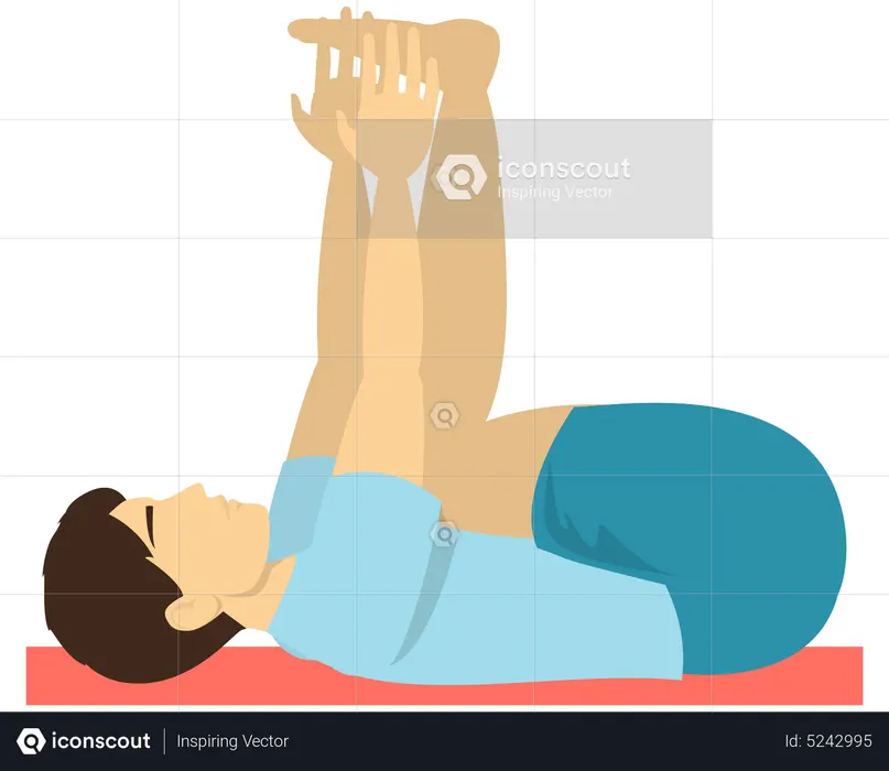 Homme faisant une pose de yoga pour bébé heureux  Illustration