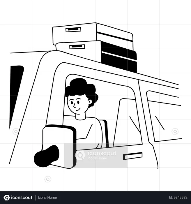 Homme faisant un voyage d'été en taxi  Illustration