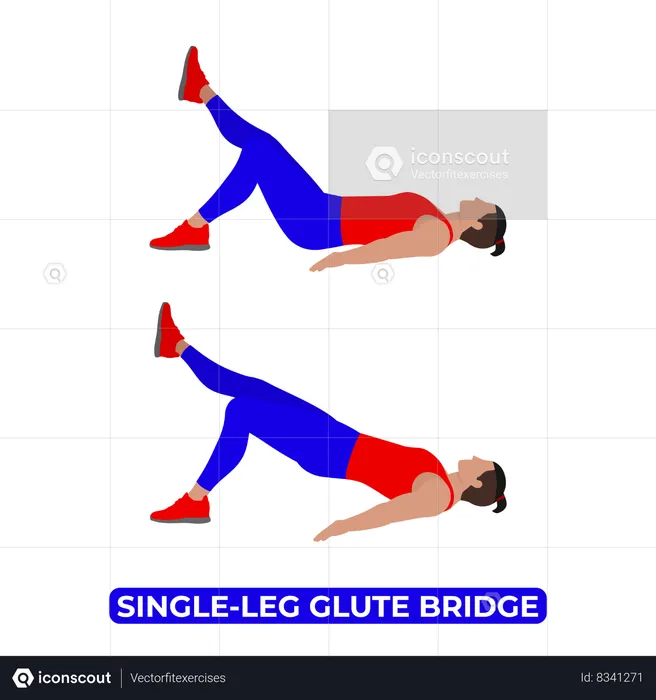 Homme faisant un exercice de pont fessier sur une jambe  Illustration