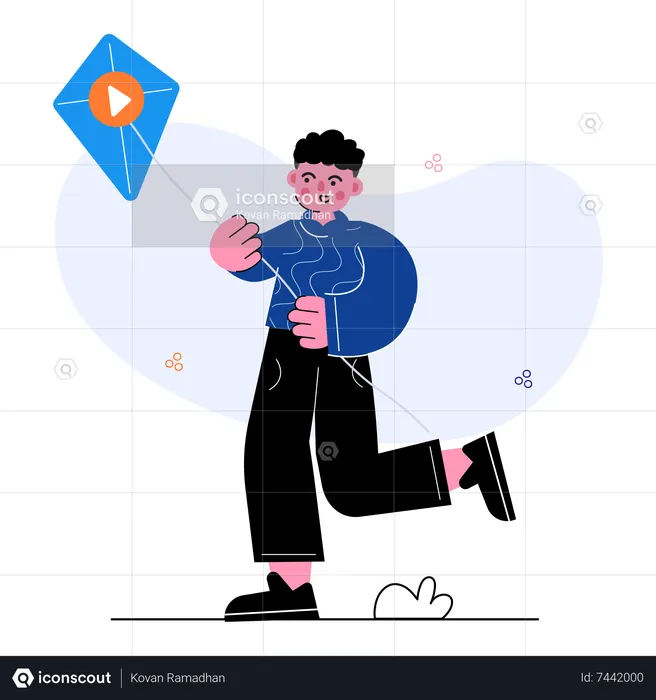 Homme faisant du marketing vidéo  Illustration